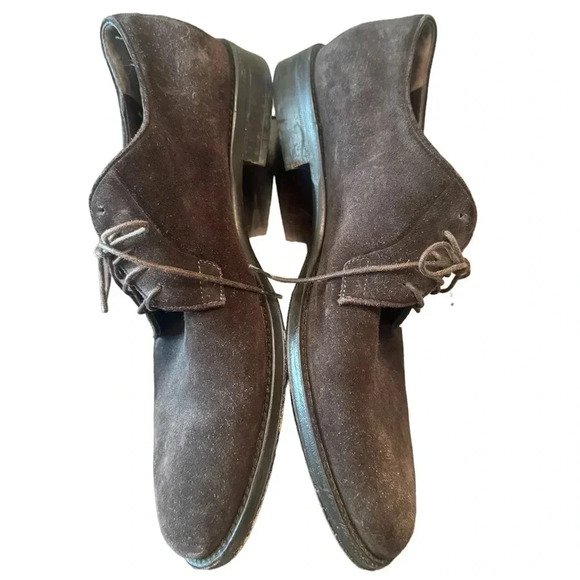 Salvatore Ferragamo Men's Brown Suede Oxford Shoes - Picture 2 of 12